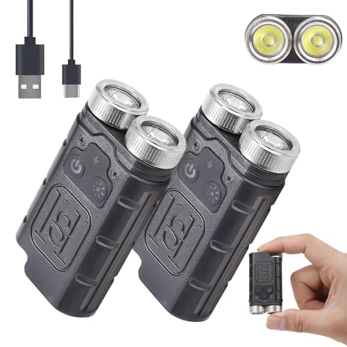 KunHe K2 2 Pack 1000 High Lumens Keychain Flashlight with Tail Magnet Super Bright Rechargeable Stocking Stuffers Mini Small Portable Pocket Flashlights - Image 1