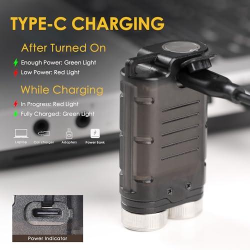 KunHe K2 2 Pack 1000 High Lumens Keychain Flashlight with Tail Magnet Super Bright Rechargeable Stocking Stuffers Mini Small Portable Pocket Flashlights - Image 5