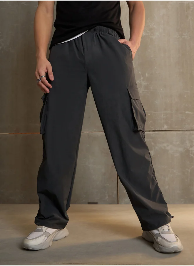 ساسافراس Side Ruched Baggy Parachute Pants