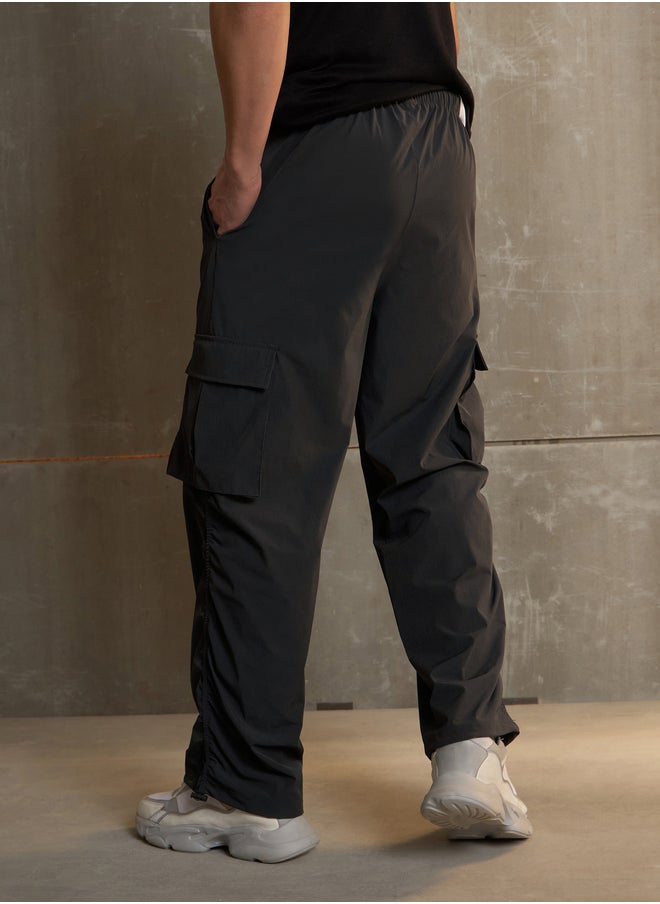 SASSAFRAS Side Ruched Baggy Parachute Pants  - Image 5