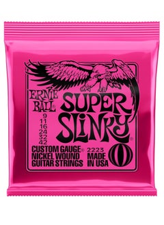 Ernie Ball اوتار جيتار كهربائي سوبر سلينكي مصنوعة من النيكل بمقياس مخصص من ايرني بول - 2223  - Image 1