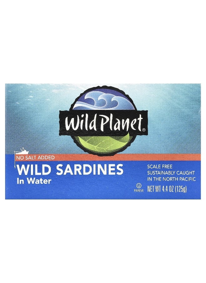 Wild Planet Wild Planet, Wild Sardines In Water, No Salt Added, 4.4 oz (125 g)  - Image 1