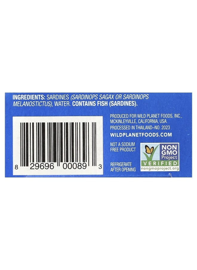 Wild Planet Wild Planet, Wild Sardines In Water, No Salt Added, 4.4 oz (125 g)  - Image 3