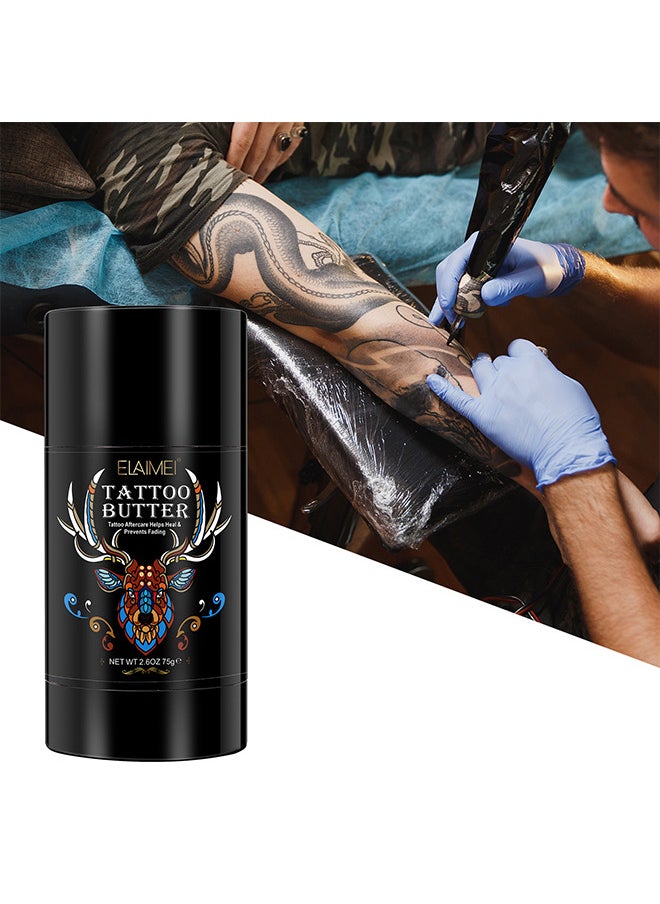 Elaimei - Tattoo Aftercare Butter Balm - Aftercare Tattoo Cream For Old And New Tattoo - Color Brightener And Enhancing Moisturizer - Natural Tattoo Care Balm Tattoo Cream 75G - Image 1