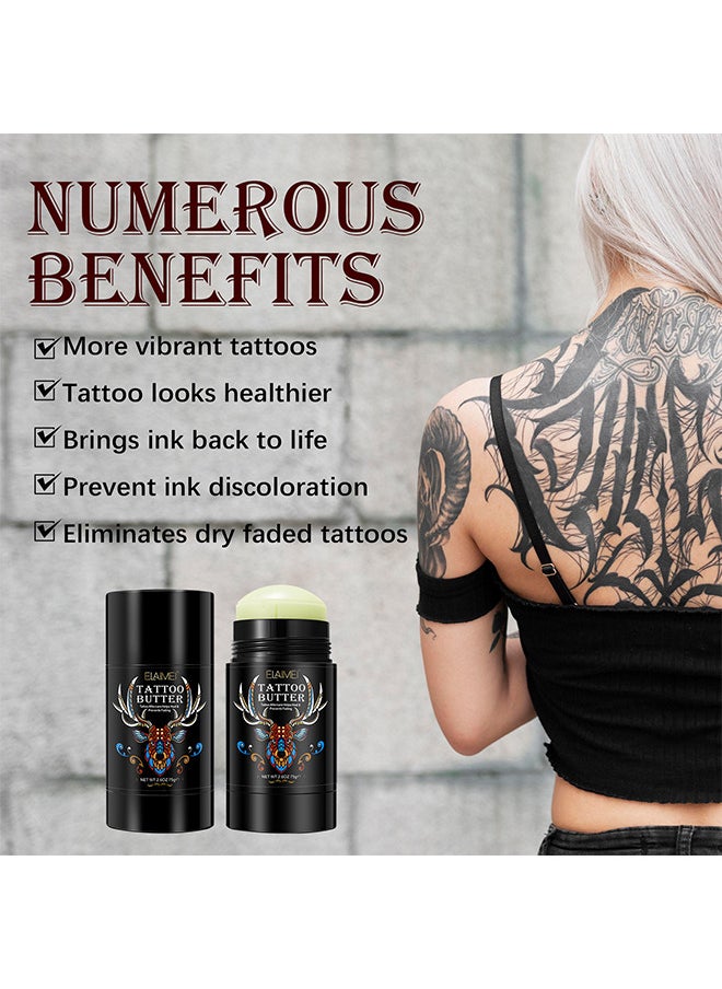 Elaimei - Tattoo Aftercare Butter Balm - Aftercare Tattoo Cream For Old And New Tattoo - Color Brightener And Enhancing Moisturizer - Natural Tattoo Care Balm Tattoo Cream 75G - Image 1