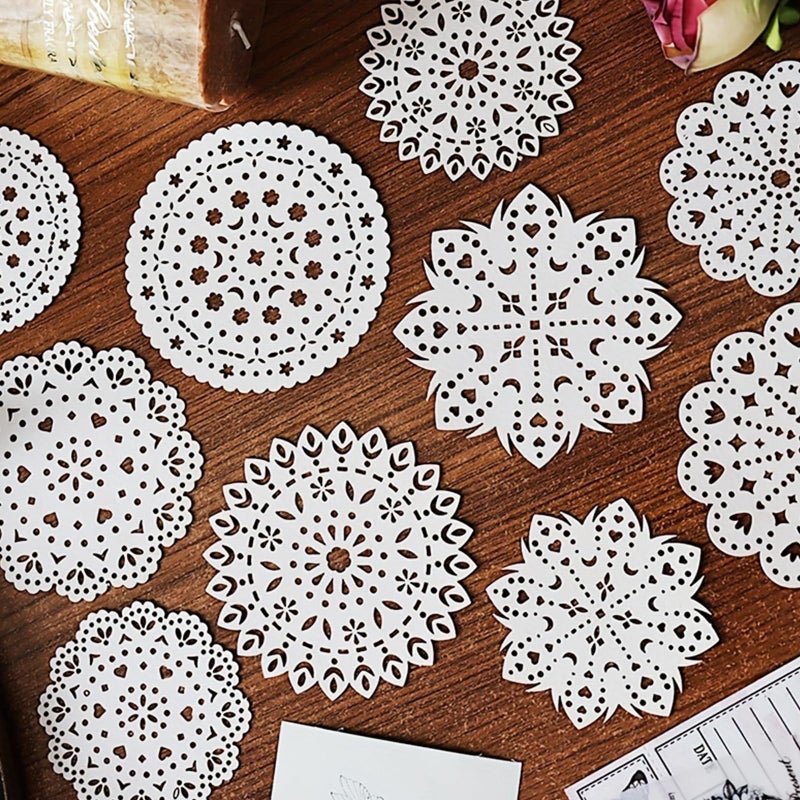 Bomichi 30 PCS Lace Paper for Scrapbooking DIY Crafts Wedding Decoration, Vintage Lace Decorative Paper for Journals Cards Albums Invitations Scrapbooking Embellishments - Image 4