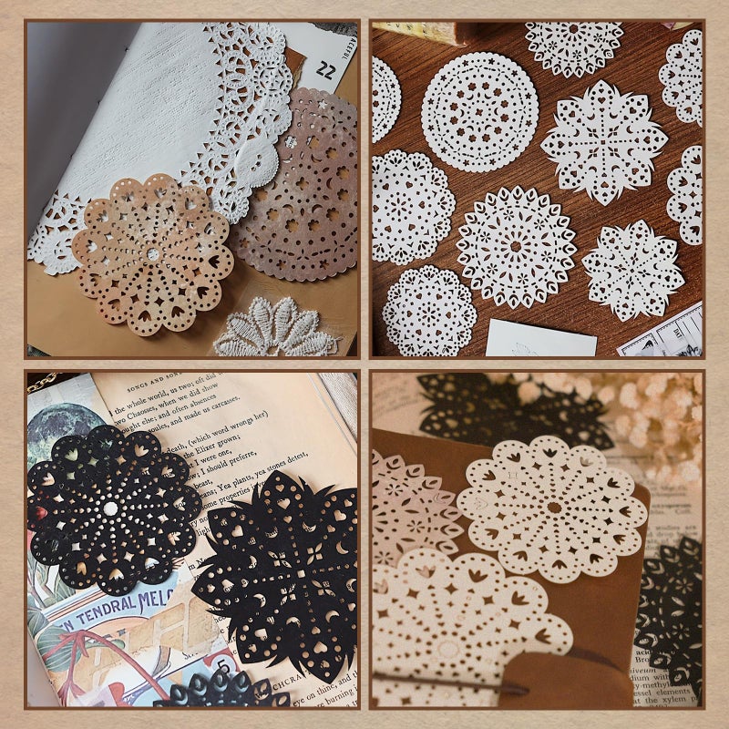 Bomichi 30 PCS Lace Paper for Scrapbooking DIY Crafts Wedding Decoration, Vintage Lace Decorative Paper for Journals Cards Albums Invitations Scrapbooking Embellishments - Image 5