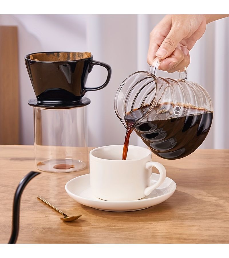White Coffee Filter Cup Drip Pot Large Capacity Funnel Sharing Pot - Image 3