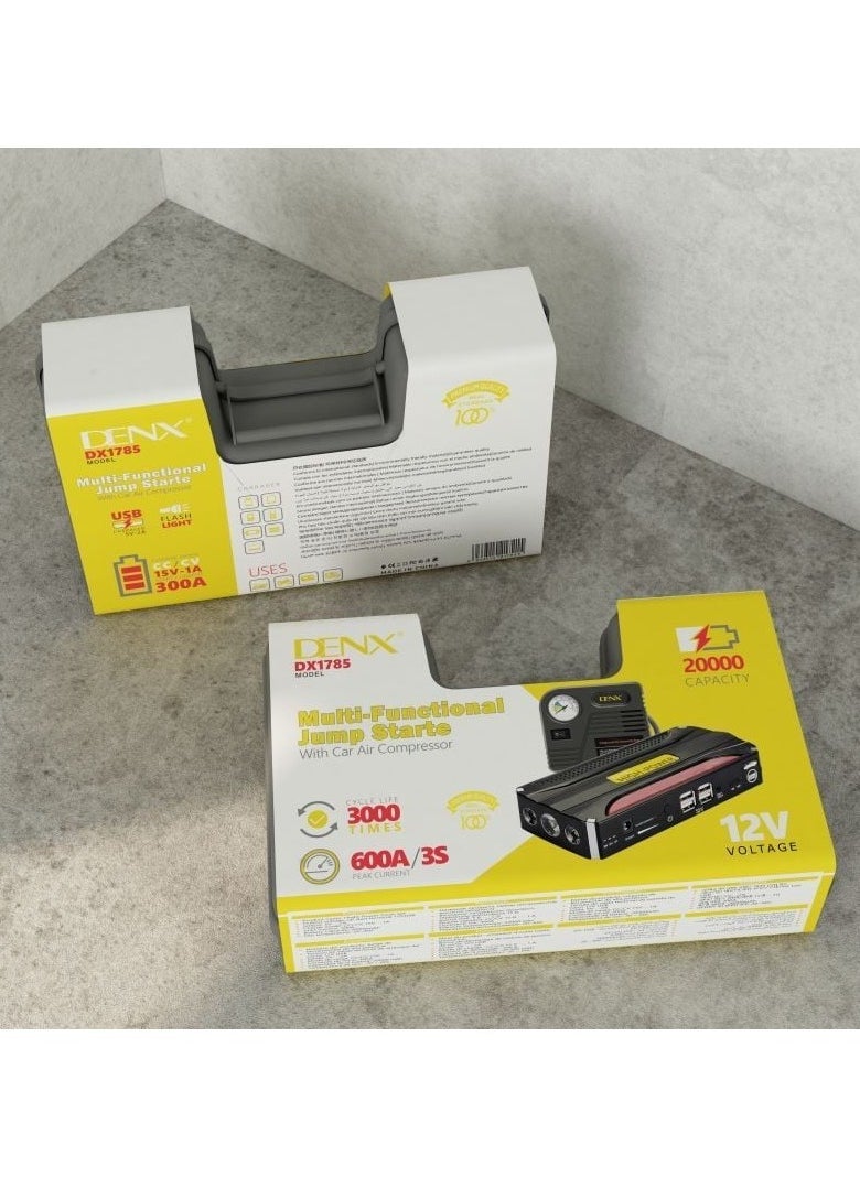 Denx - Denx DX1785 portable battery with car subscription for the car with a power of 20000 mAh + multi-use air blower - Image 1