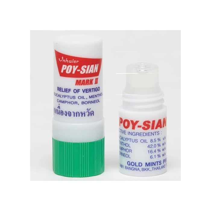 POY SIAN POY-SIAN Mark II Menthol Aromatherapy Nasal Inhaler, Natural Herbal Remedy with Cooling Essential Oils Poysian (Pack of 6) - Image 5