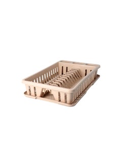 TATAY Durable Plastic Dish Drainer with Tray Beige 3.7 x 16.6 x 10.7 Inch 1127003  - Image 3
