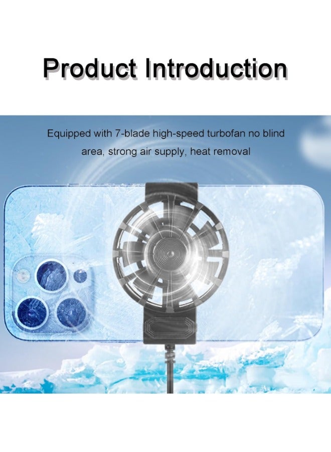 Mobile Phone Cooler for Gaming, Cell Phone Cooling Fan for iPhone Samsung Moto, Mobile Phone Cooler for Games and Movies - Image 2