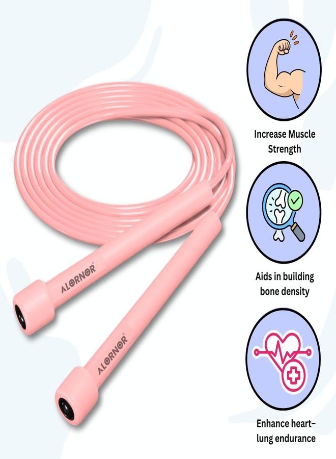 ALORNOR Skipping Rope for Men, Women and Children Jumping Rope With Adjustable Height Speed Skipping Rope for Exercise Workout, Gym, Sports, Fitness Adjustable Exercise Rope, Home Workouts. (Pink) - Image 2