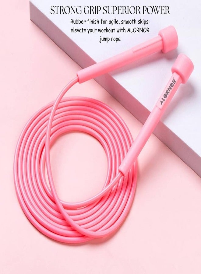 ALORNOR Skipping Rope for Men, Women and Children Jumping Rope With Adjustable Height Speed Skipping Rope for Exercise Workout, Gym, Sports, Fitness Adjustable Exercise Rope, Home Workouts. (Pink) - Image 4