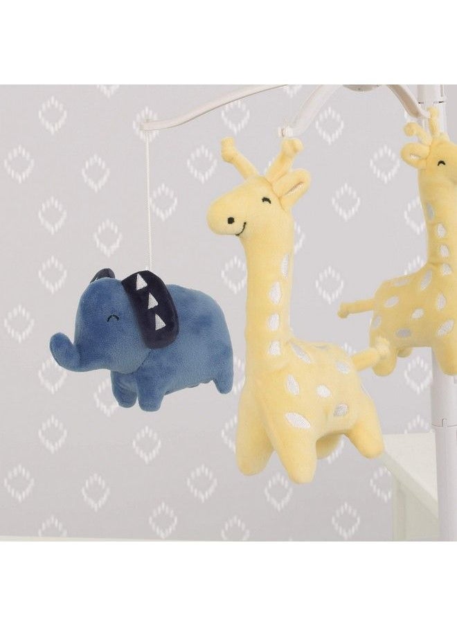 carter's Modern Jungle Pals Blue And Yellow Elephant And Giraffe Musical Mobile  - Image 4