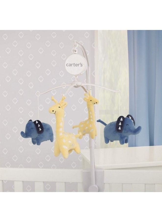 carter's Modern Jungle Pals Blue And Yellow Elephant And Giraffe Musical Mobile  - Image 3