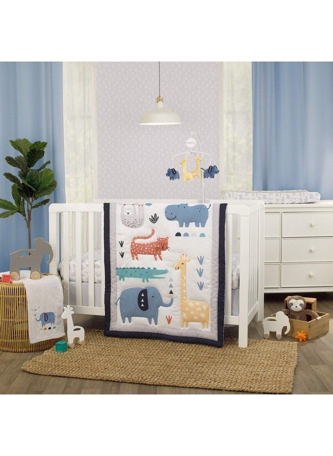 carter's Modern Jungle Pals Blue And Yellow Elephant And Giraffe Musical Mobile  - Image 5