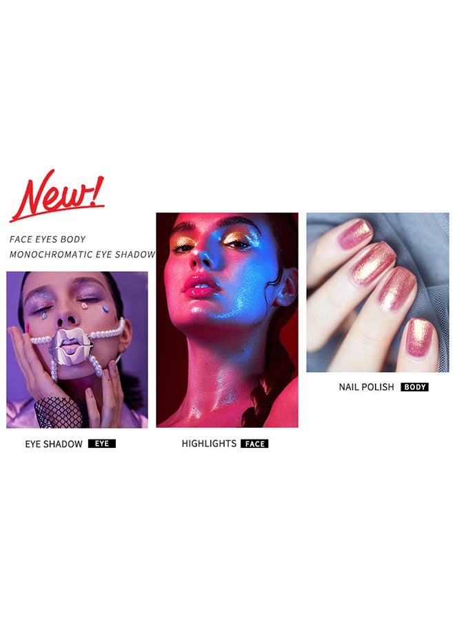 pudaier Silver Bottle Color Square, Monochrome Glitter Eyeshadow Pearlescent Long-Lasting Highly Pigmented Shimmer Mashed Potato Eye Makeup for Women #703 - Image 3