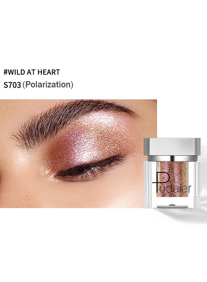 pudaier Silver Bottle Color Square, Monochrome Glitter Eyeshadow Pearlescent Long-Lasting Highly Pigmented Shimmer Mashed Potato Eye Makeup for Women #703 - Image 2