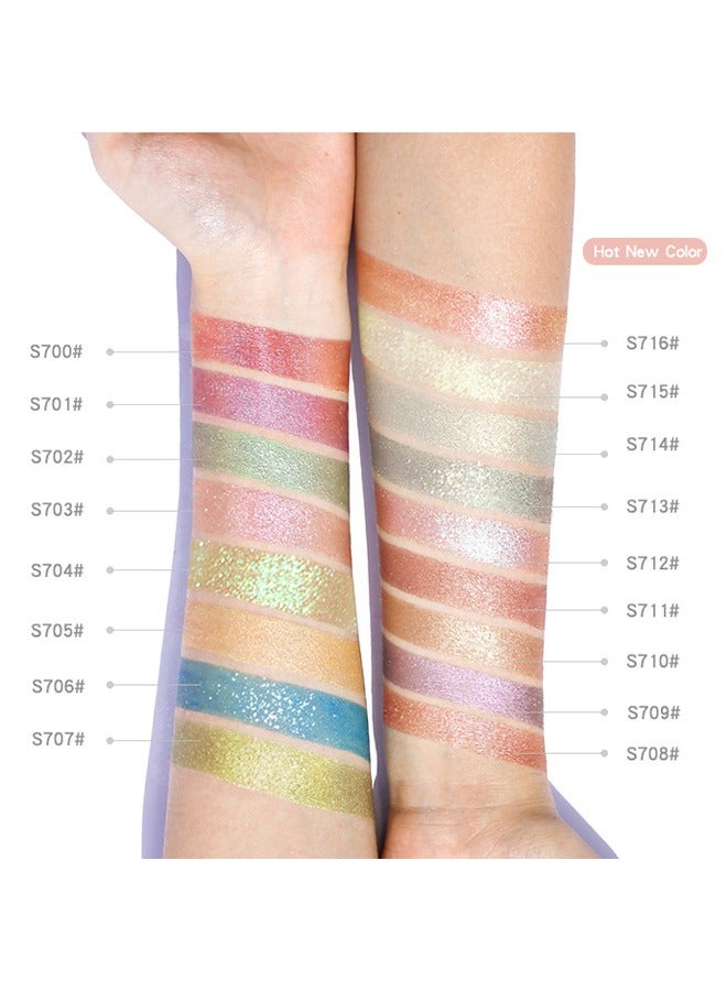 pudaier Silver Bottle Color Square, Monochrome Glitter Eyeshadow Pearlescent Long-Lasting Highly Pigmented Shimmer Mashed Potato Eye Makeup for Women #703 - Image 5