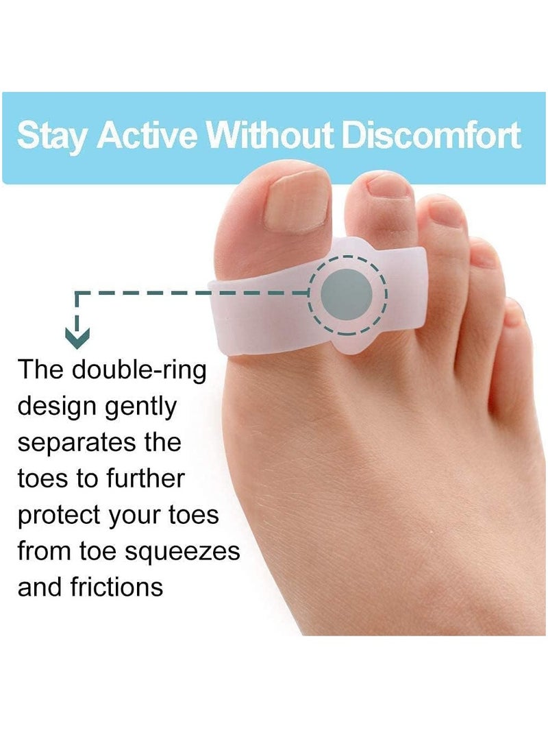 3 Pairs of Small Toe Separators, Silicone Bunion Correctors, Toe Separators with 2 Loops, Big Toe Space for Overlapping Toes Silicone Bunion Corrector - Image 3