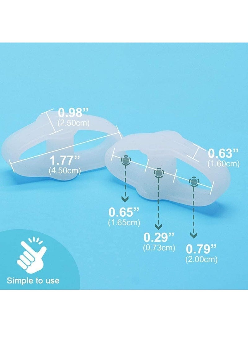 3 Pairs of Small Toe Separators, Silicone Bunion Correctors, Toe Separators with 2 Loops, Big Toe Space for Overlapping Toes Silicone Bunion Corrector - Image 2