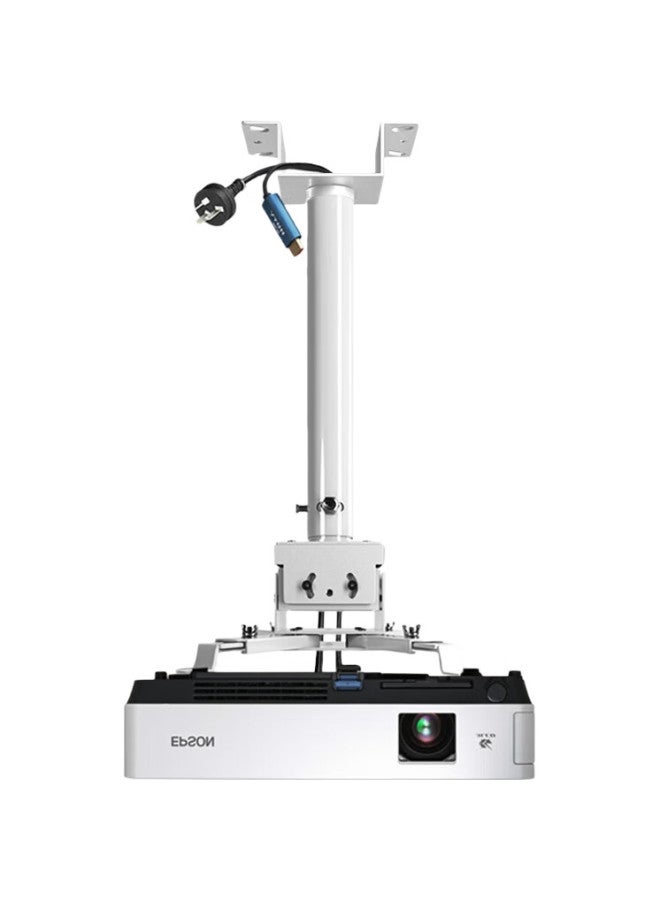 CINE Projector Ceiling Mount Bracket, Thickened Extendable Hanging Bracket, For Epson, Benq, Sony, Panasonic, Home And Commercial Use, Projector Ceiling Mount, 1.5 Meters (90-160Cm), White - Image 1