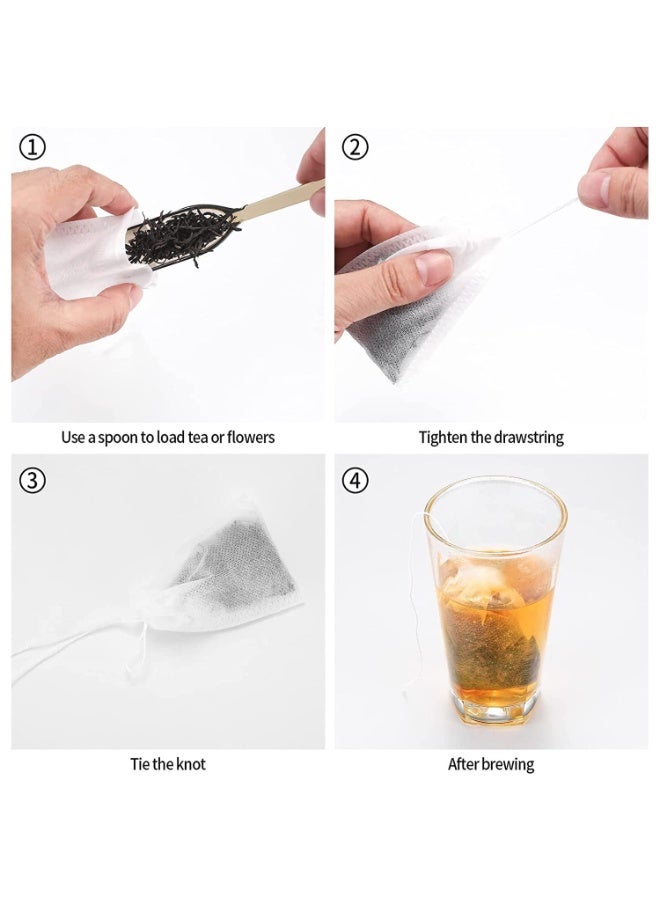 جيه زد اس أكياس شاي JZS للاستخدام مرة واحدة للشاي السائب، 200 كيس شاي فارغ للشاي السائب مع رباط، أكياس فلتر شاي طبيعية للشاي السائب 7x9 سم، 8x12 سم - Image 3