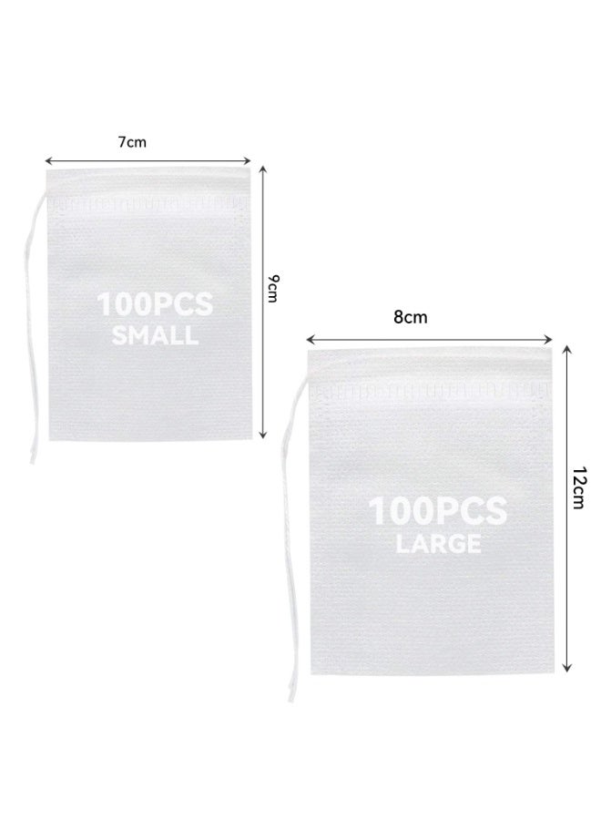 جيه زد اس أكياس شاي JZS للاستخدام مرة واحدة للشاي السائب، 200 كيس شاي فارغ للشاي السائب مع رباط، أكياس فلتر شاي طبيعية للشاي السائب 7x9 سم، 8x12 سم - Image 2