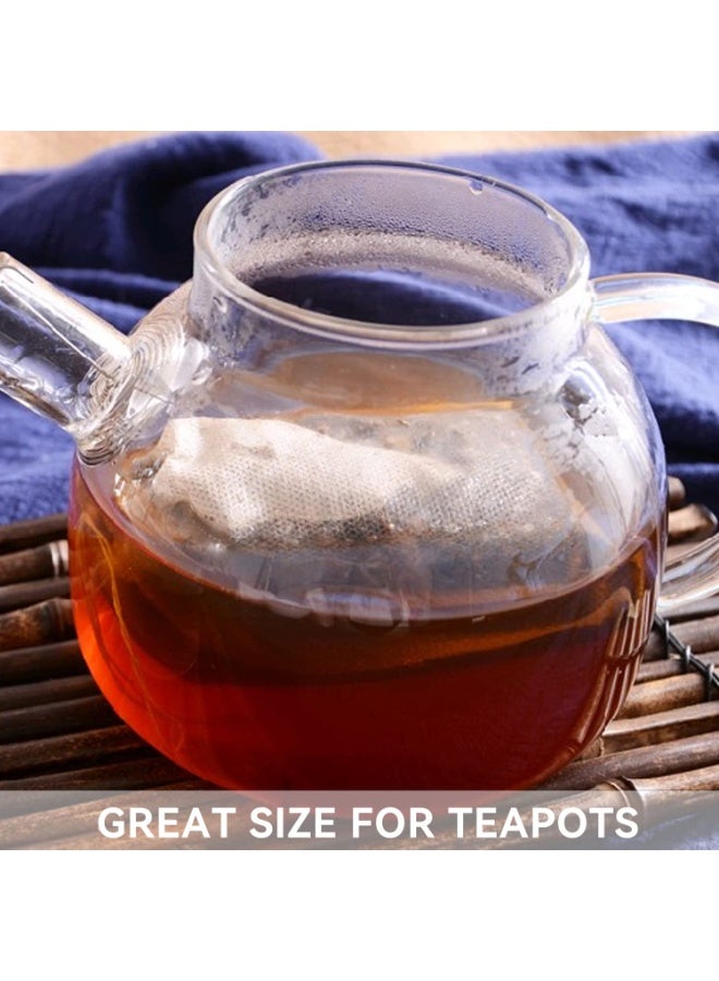 جيه زد اس أكياس شاي JZS للاستخدام مرة واحدة للشاي السائب، 200 كيس شاي فارغ للشاي السائب مع رباط، أكياس فلتر شاي طبيعية للشاي السائب 7x9 سم، 8x12 سم - Image 5