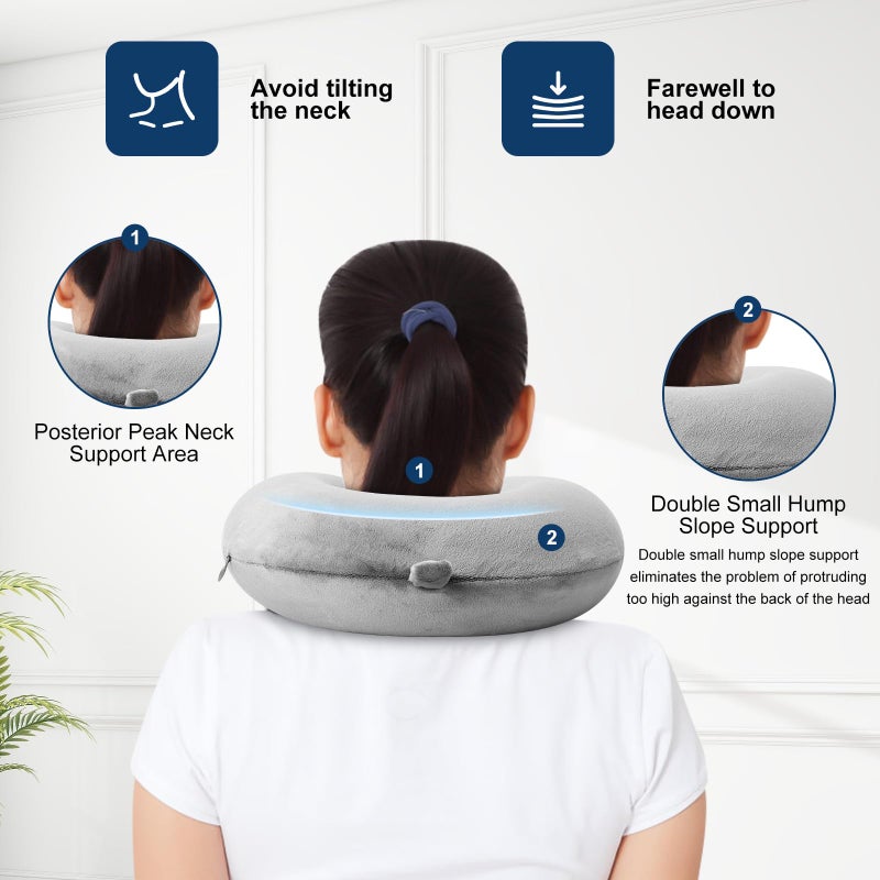 GDEOUP Travel Pillow - Memory Foam Neck Pillow Support Pillow,Luxury Compact & Lightweight Quick Pack for Camping,Sleeping Rest Cushion (Black) - Image 4
