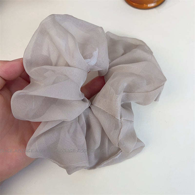 Generic Ballet Skirt ~ Mesh Hair Loop Super Fairy Lace Organza Hair Rope Big Bowel Loop Hair Rope Girls Hair Accessories D-4051-4 Gray