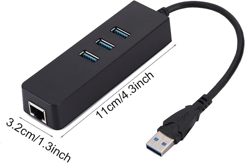 DM - HE27 RTL8153 USB 3.0 Ethernet Converter Adapter with 3 Port 3.0 HUB to RJ45 Drive - Free - Image 2
