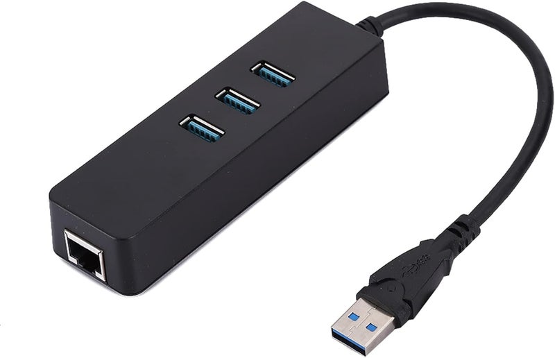 DM - HE27 RTL8153 USB 3.0 Ethernet Converter Adapter with 3 Port 3.0 HUB to RJ45 Drive - Free - Image 1