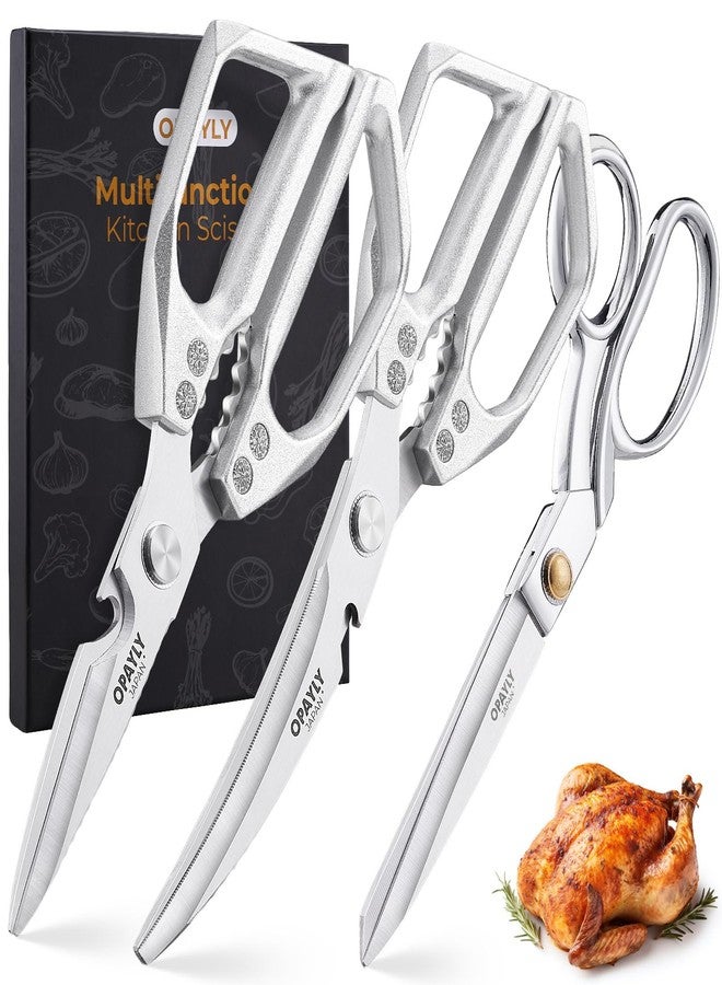 OPAYLY 3PCS Heavy Duty Kitchen Scissors Set All Purpose - Stainless Steel Scissors Meat Scissors Dishwasher Safe Japanese Cooking Scissor for Food Paired with household tailor shears Gifts for Men Women - Image 1
