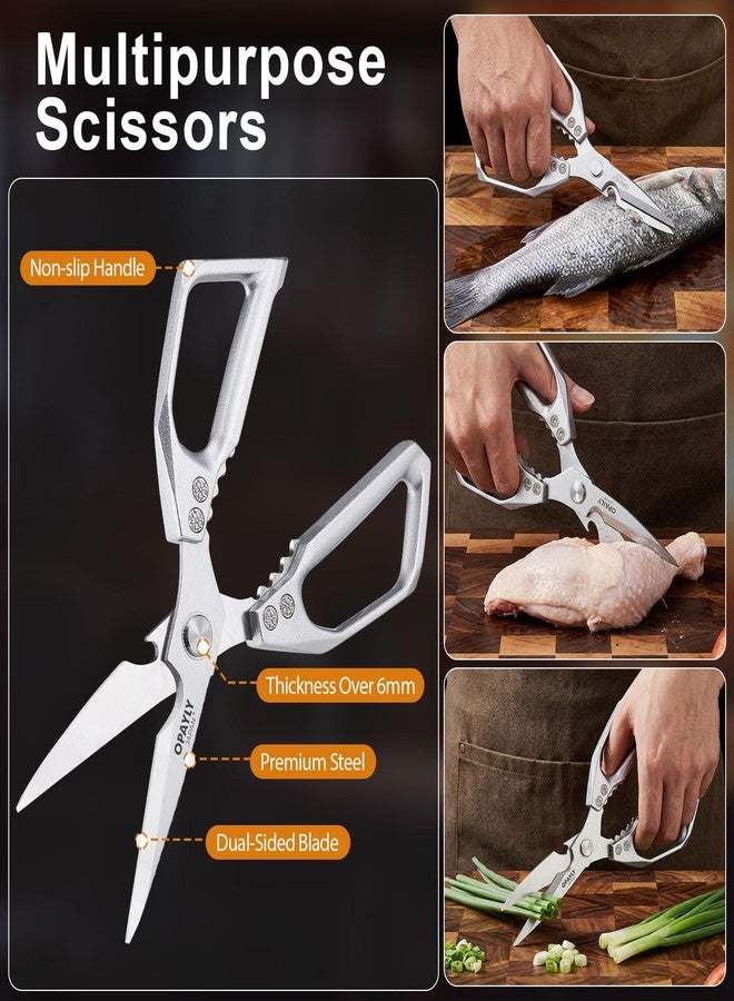 OPAYLY 3PCS Heavy Duty Kitchen Scissors Set All Purpose - Stainless Steel Scissors Meat Scissors Dishwasher Safe Japanese Cooking Scissor for Food Paired with household tailor shears Gifts for Men Women - Image 4