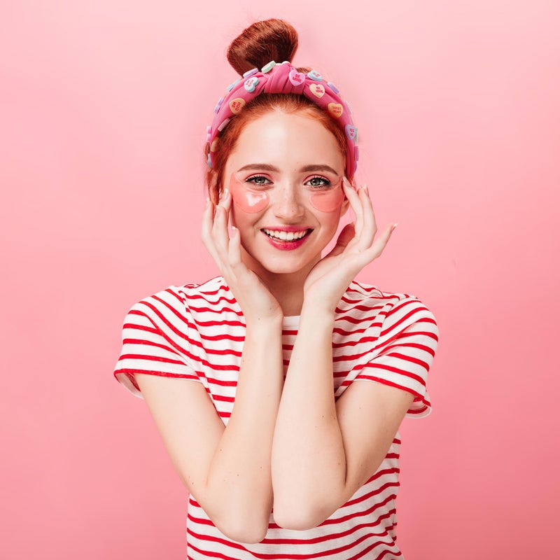 PANTIDE Valentine's Day Conversation Heart Knotted Headband - Love Candy Embellished Headband Non Slip Wide Top Knot Fashion Hairband Hair Accessories Birthday Gift for Women Girls (Hot Pink) - Image 5