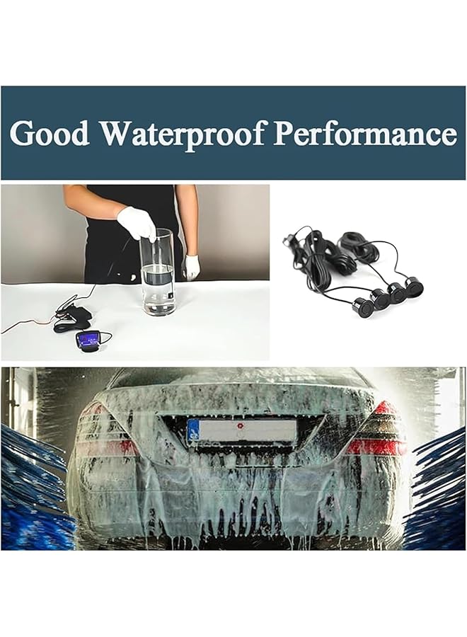 هالامودو نظام مساعدة ركن السيارة التلقائي، 4 أجهزة استشعار، رادار، مستشعر ركن السيارة LED، نظام كشف رادار الرجوع للخلف التلقائي (أبيض) - Image 4