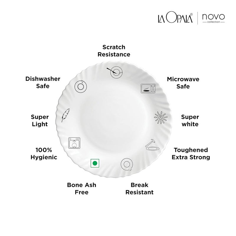 La Opala La Opala, Novo Collection, Opal Glass Dinner Set 35 pcs, Lush Greens, White  - Image 4