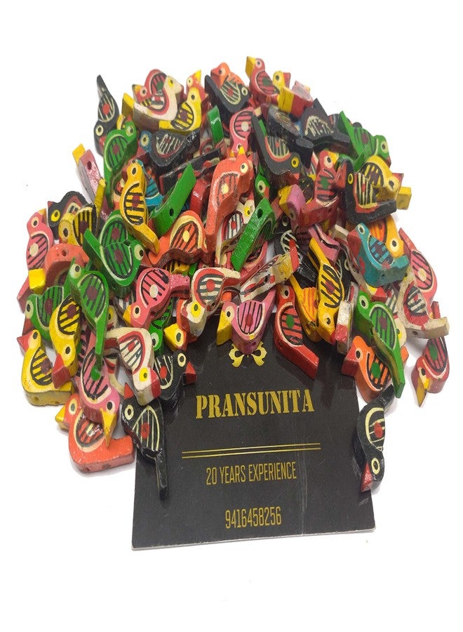 PRANSUNITA خرز خشبي على شكل طيور من برانسونيتا، مقاس 3 سم، يُستخدم في الأعمال الفنية والحرفية، والفساتين، وصناعة الخرز، والقلائد، والمكرمية، والمجوهرات، والأعمال اليدوية، والمشاريع المدرسية، وغيرها. عبوة من 50 خرزة - متعددة الألوان - Image 1