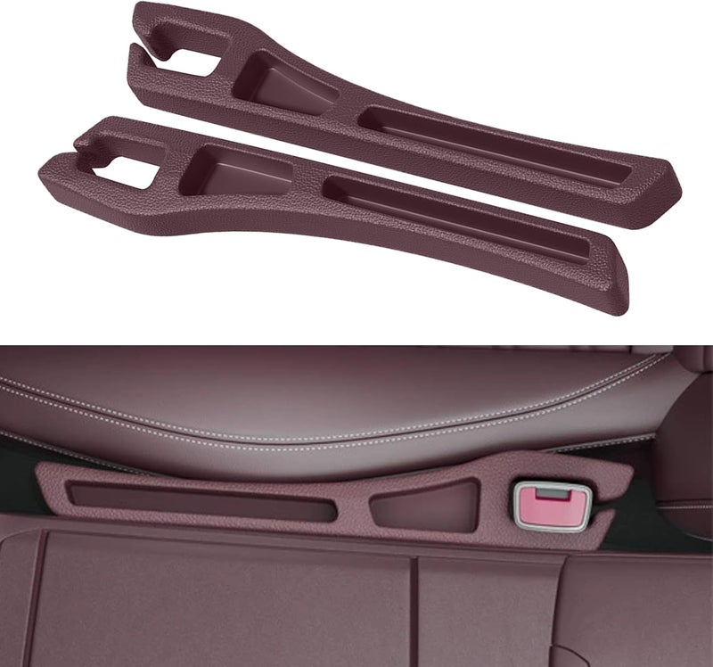 Alieemo Car Seat Gap Filler Organizer, 2PCS Multifunctional Vehicle Fill Gap Blocker with Storage Slot Between Seat & Console, Anti-Drop Auto Interior Organization, Universal Fit (Red) - Image 1