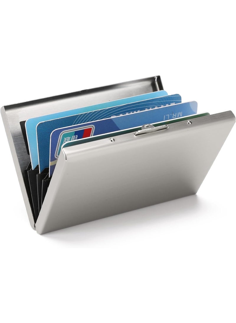 LYNLYN Stainless Steel Credit Card Wallet RFID Blocking Metal Case Pocket Business Card Holder for Women and Men - Image 1