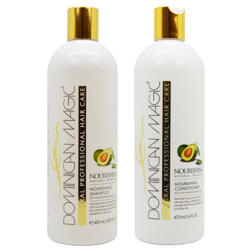 Dominican Magic Nourishing Shampoo Conditioner Duo Set with Avocado Oil and Aloe Vera Infused Moisturizing Shampoo and Hydrating Conditioner for Women Duo Set 16oz