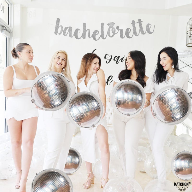 KatchOn, Large Silver Disco Ball Balloons - 22 Inch, Pack of 6 | Foil Disco Balloons | Silver Balloons, Silver Mylar Balloons | Graduation Balloons, Graduation Decorations 2025 | Prom Decorations 2025 - Image 3