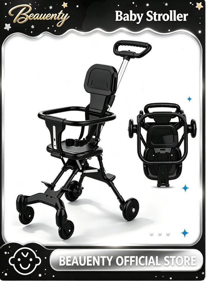 Beauenty 2-in-1 Convertible Stroller - One-Hand Fold Lightweight Travel Stroller with Adjustable Canopy & Shockproof Frame, All-Terrain Rotating 360° Front/Wheel Lock, Compatible with Airplane overhead & car trunk, for /Toddlers - Image 1