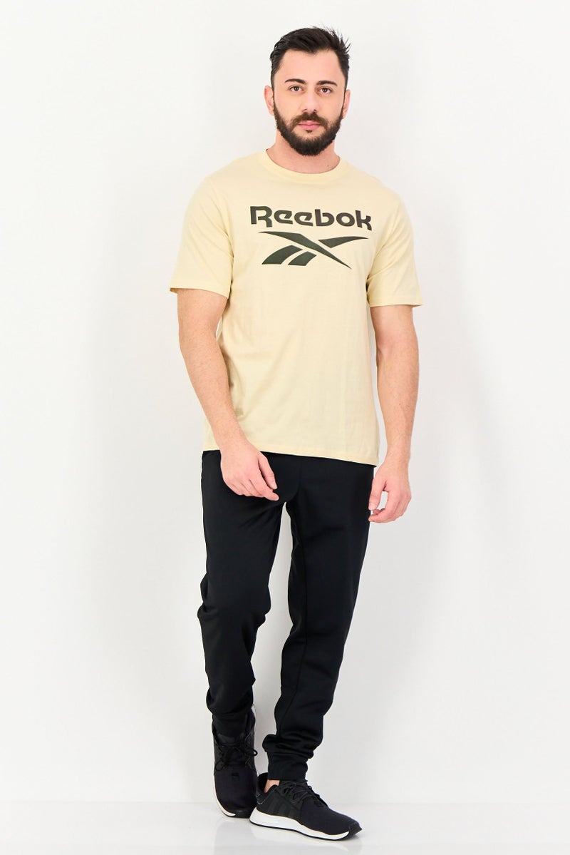 Reebok Men Sportswear Fit Short Sleeve Outdoor T-Shirt, Beige - Image 4