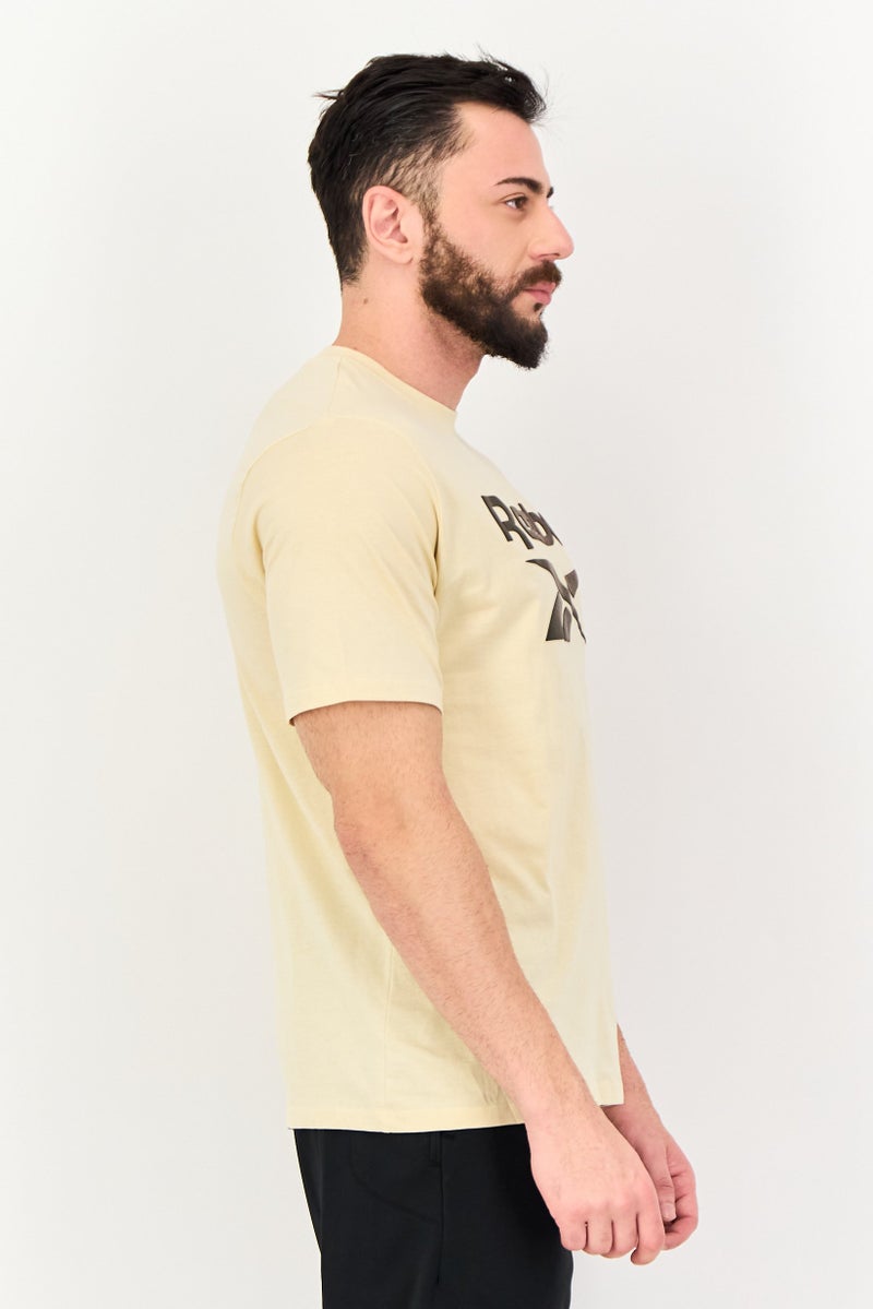 Reebok Men Sportswear Fit Short Sleeve Outdoor T-Shirt, Beige - Image 2