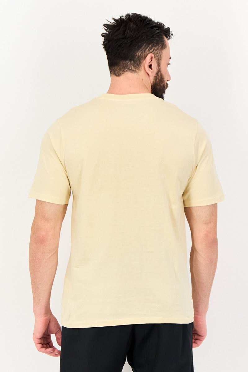 Reebok Men Sportswear Fit Short Sleeve Outdoor T-Shirt, Beige - Image 3