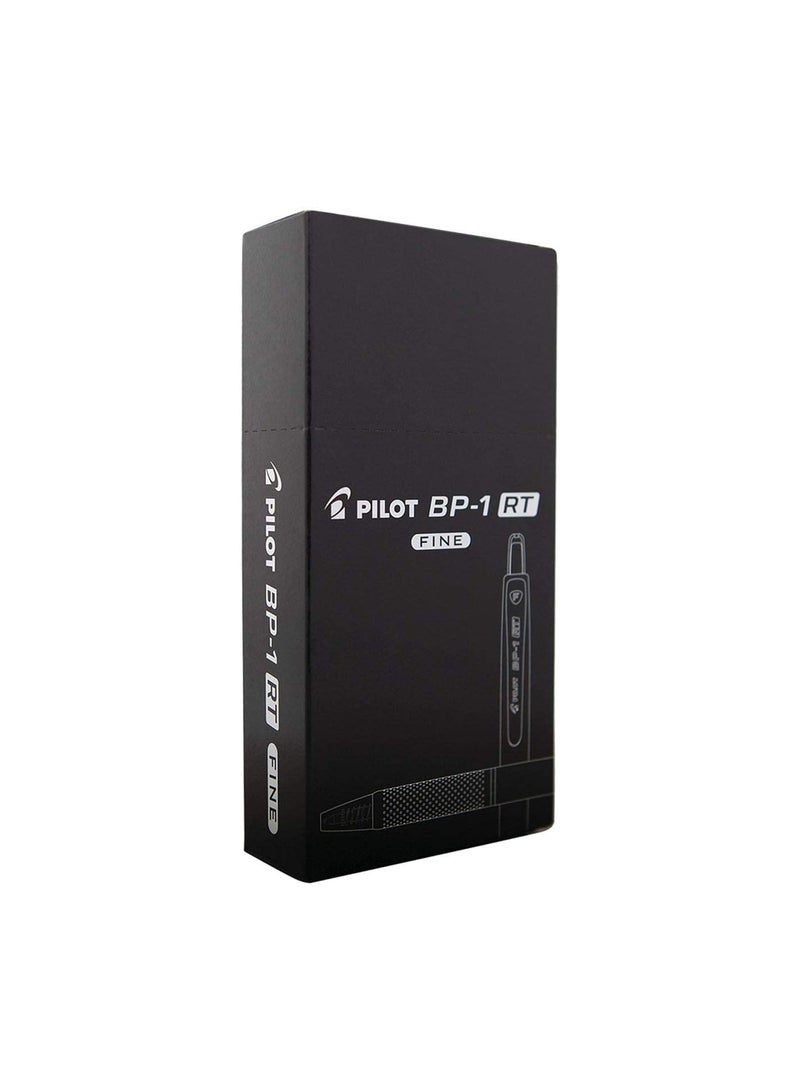 بايلوت قلم بايلوت ذو طرف رفيع BP-1 RT عبوة من 12 قلم أسود - Image 1