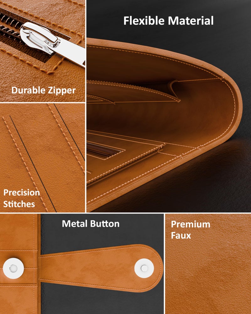 FEDUS Faux Leather Premium Car Document Holder Car Storage Organizer, Car Registration and Insurance trunk Holder for Driving Licence Owner Manual, PUC RC Paper, Vehicle Glove Box Document Wallet Grey - Image 4